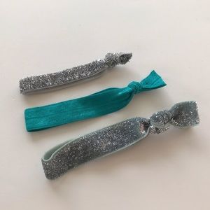 NWOT Bundle of Teal and Sparkly Hair Ties